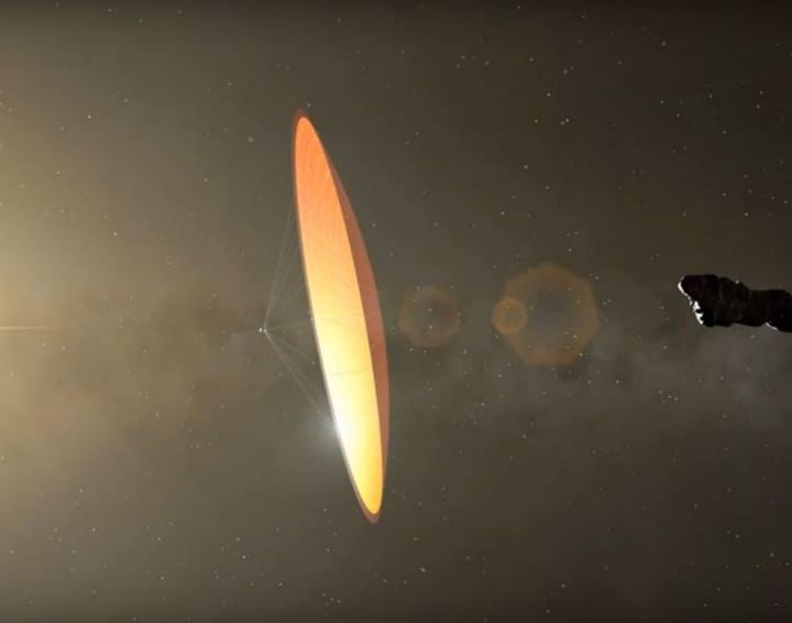 La imagen muestra una aproximación de la sonda espacial con el objeto Oumuamua.
