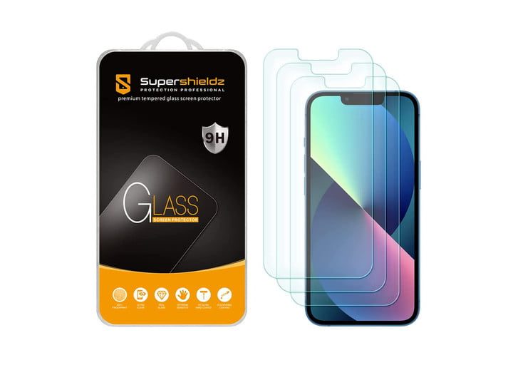Protector de pantalla de vidrio templado Supershieldz para iPhone 13.