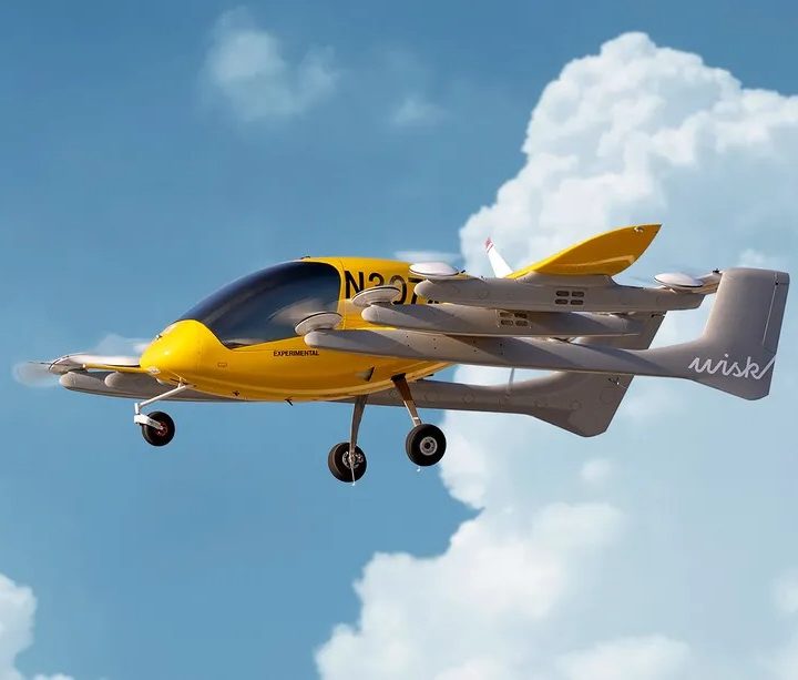 La imagen muestra un prototipo de la compañía Wisk Aero.