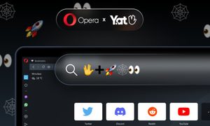 Una barra de direcciones de Opera con emojis.
