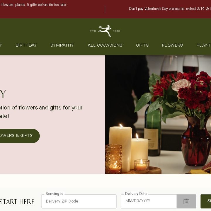 Sitio web de FTD para regalar flores