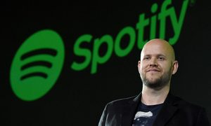 El CEO de Spotify, Daniel Ek durante una presentación.
