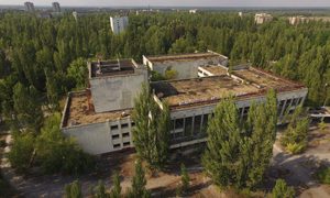 Los alrededores de la central nuclear de Chernóbil en Prípiat, Ucrania.
