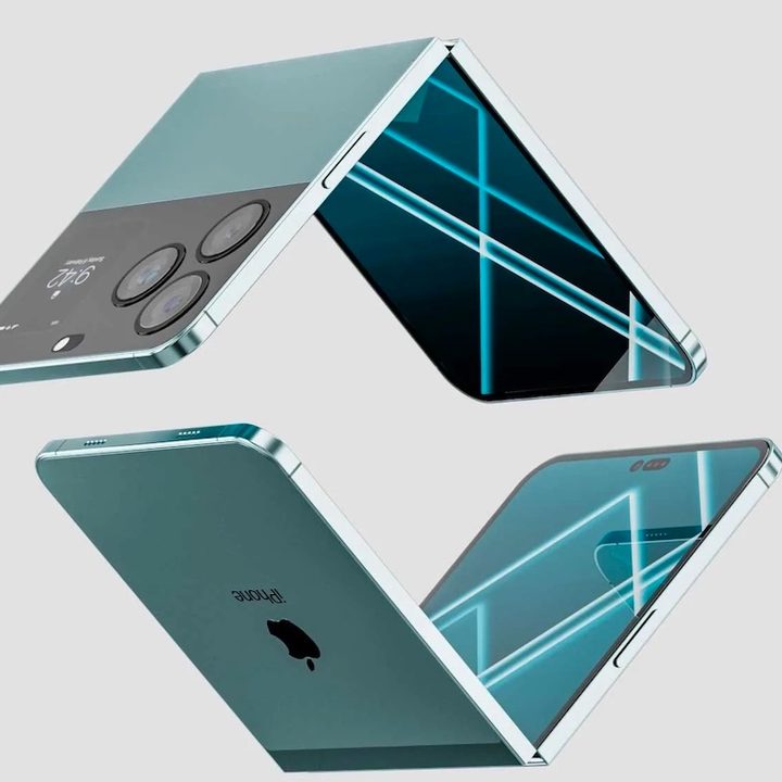 Esta imagen conceptual imagina cómo podría ser el primer iPhone plegable de Apple.