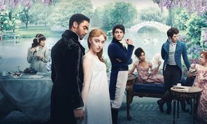 Un afiche de la serie Bridgerton.