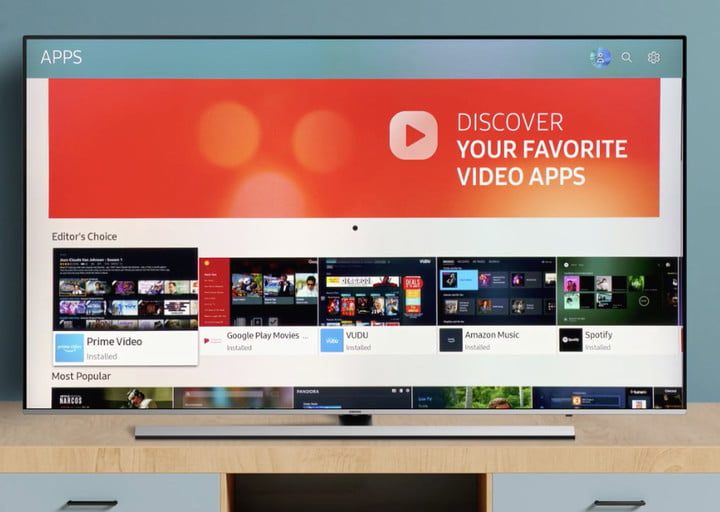 Menú de aplicaciones de Samsung smart TV. Samsung.