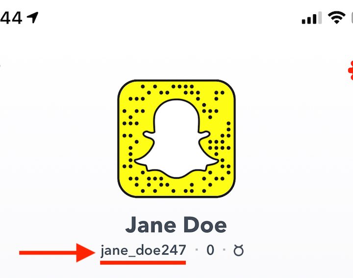 Nombre de usuario en Snapchat