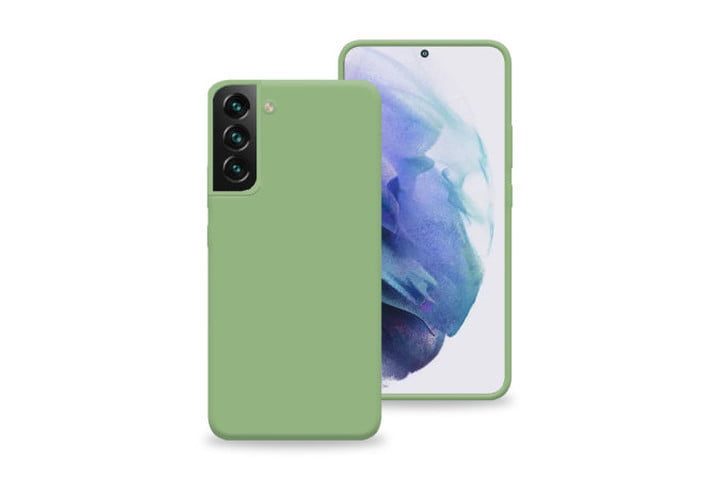 La funda de silicona Olixar en verde menta para el Samsung Galaxy S22.