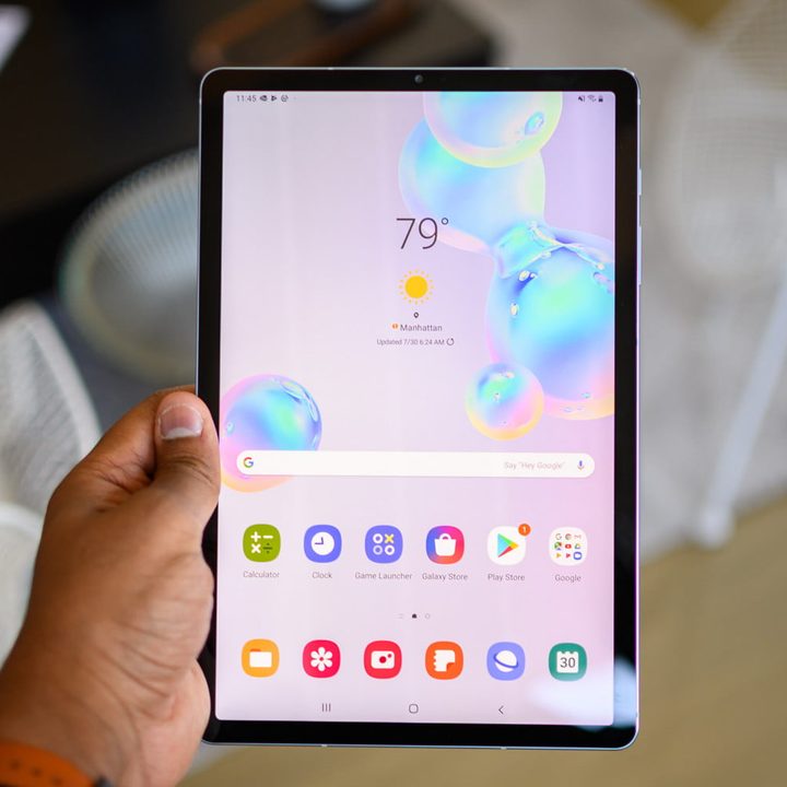 Vista frontal de la Galaxy Tab S6