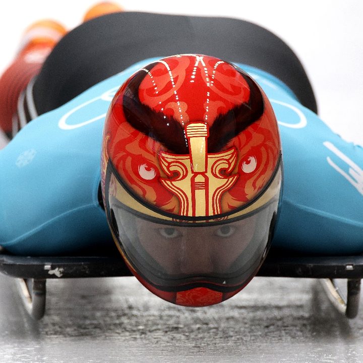 El competidor chino Yin Zheng de eskeleton