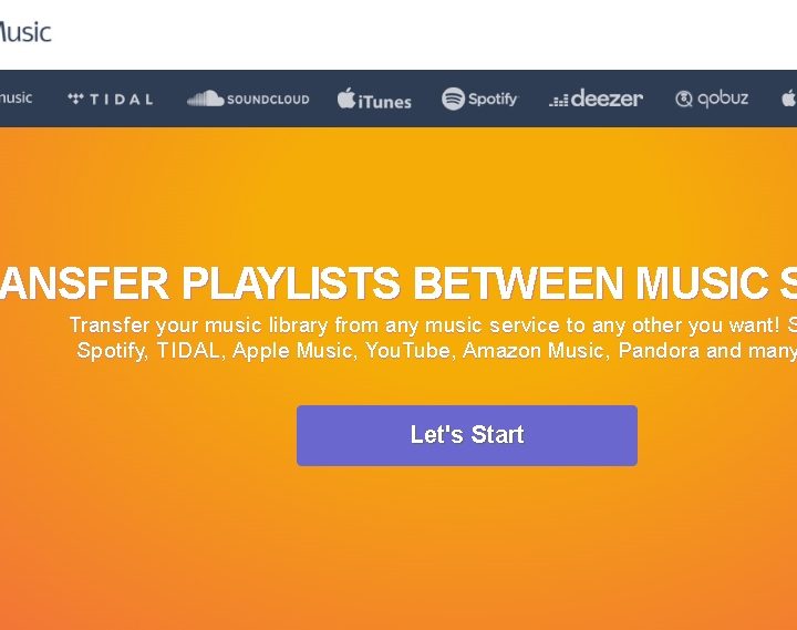 Sitio web de Tune my Music