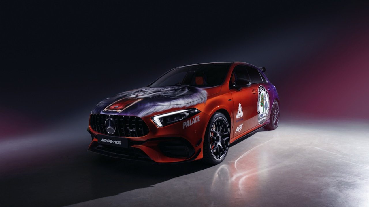 mercedes amg patineta x palace skateboards