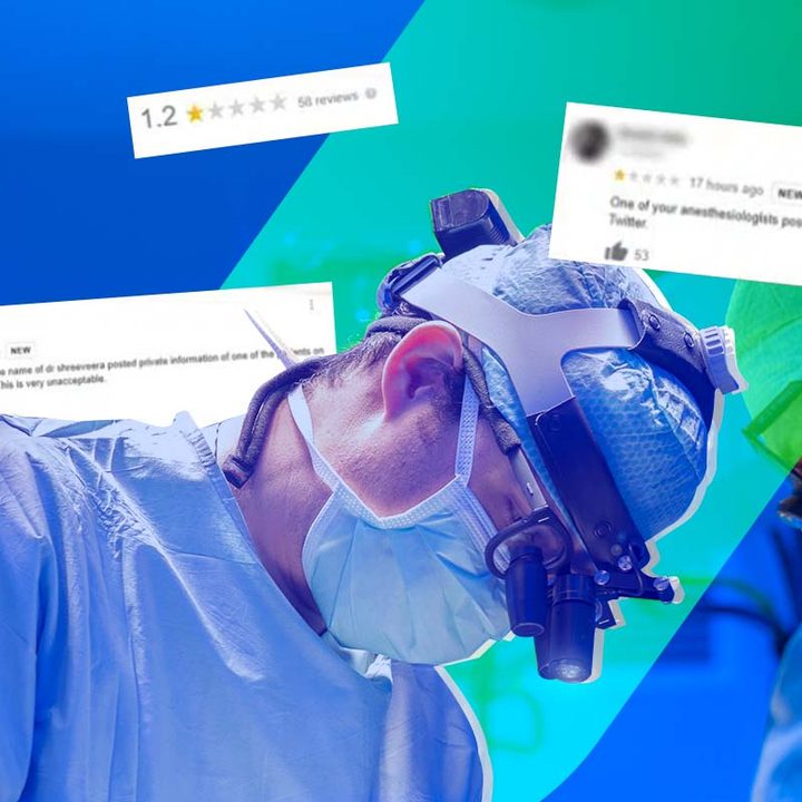 Un médico cirujano, acompañado de malas reseñas en la página de Google.