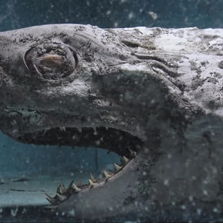 El cadáver de un tiburón en un acuario abandonado de España.