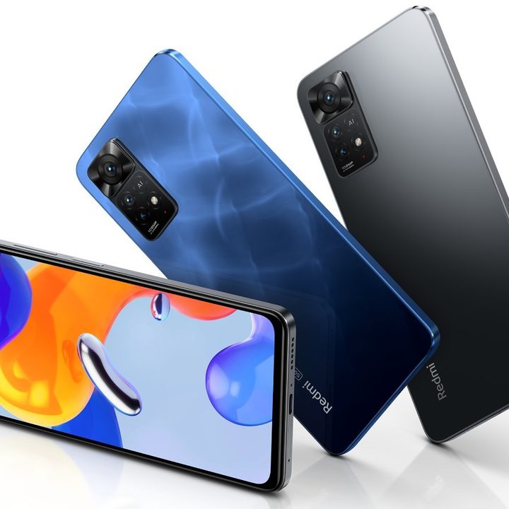 Redmi Note 11 Pro 5G sobre un fondo blanco.