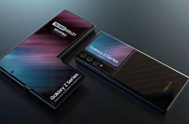 Una imagen conceptual de un teléfono plegable de Samsung.