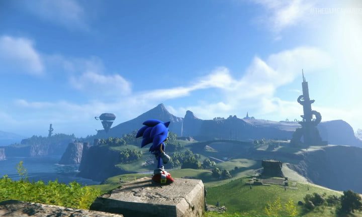 Sonic contempla un mundo abierto en Sonic Frontiers.