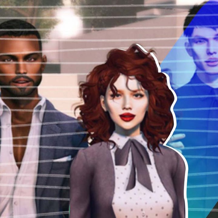 Avatares de Second Life, es decir, representaciones virtuales de personas reales.