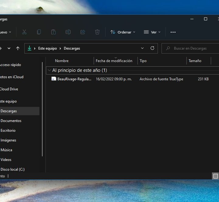 Explorador de archivos en Windows 11.