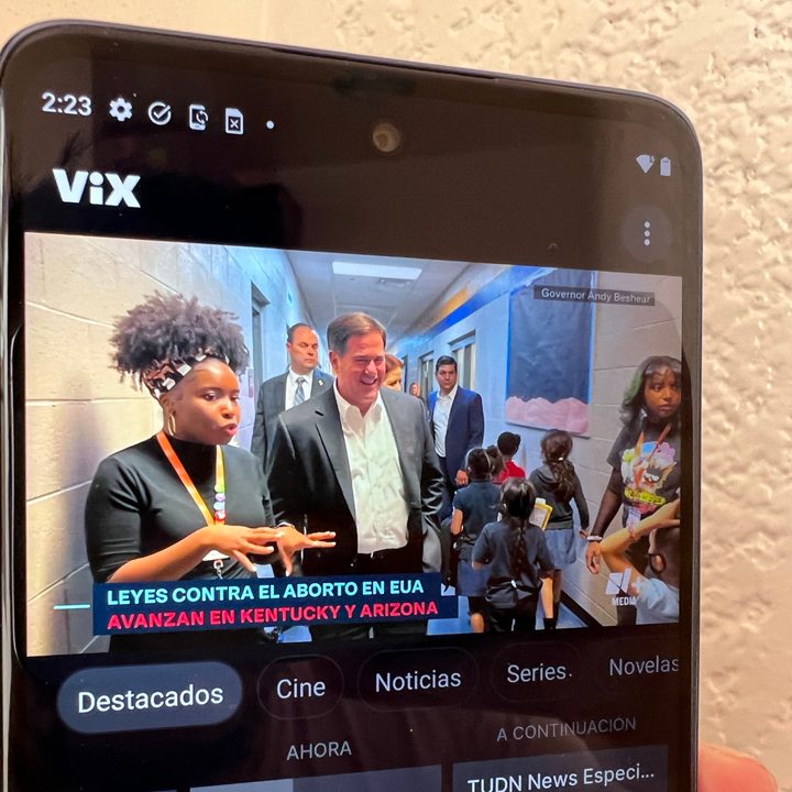 Interfaz de ViX, el streaming de video gratuito de TelevisaUnivision.