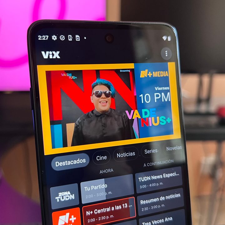 Interfaz de ViX, el streaming de video gratuito de TelevisaUnivision.