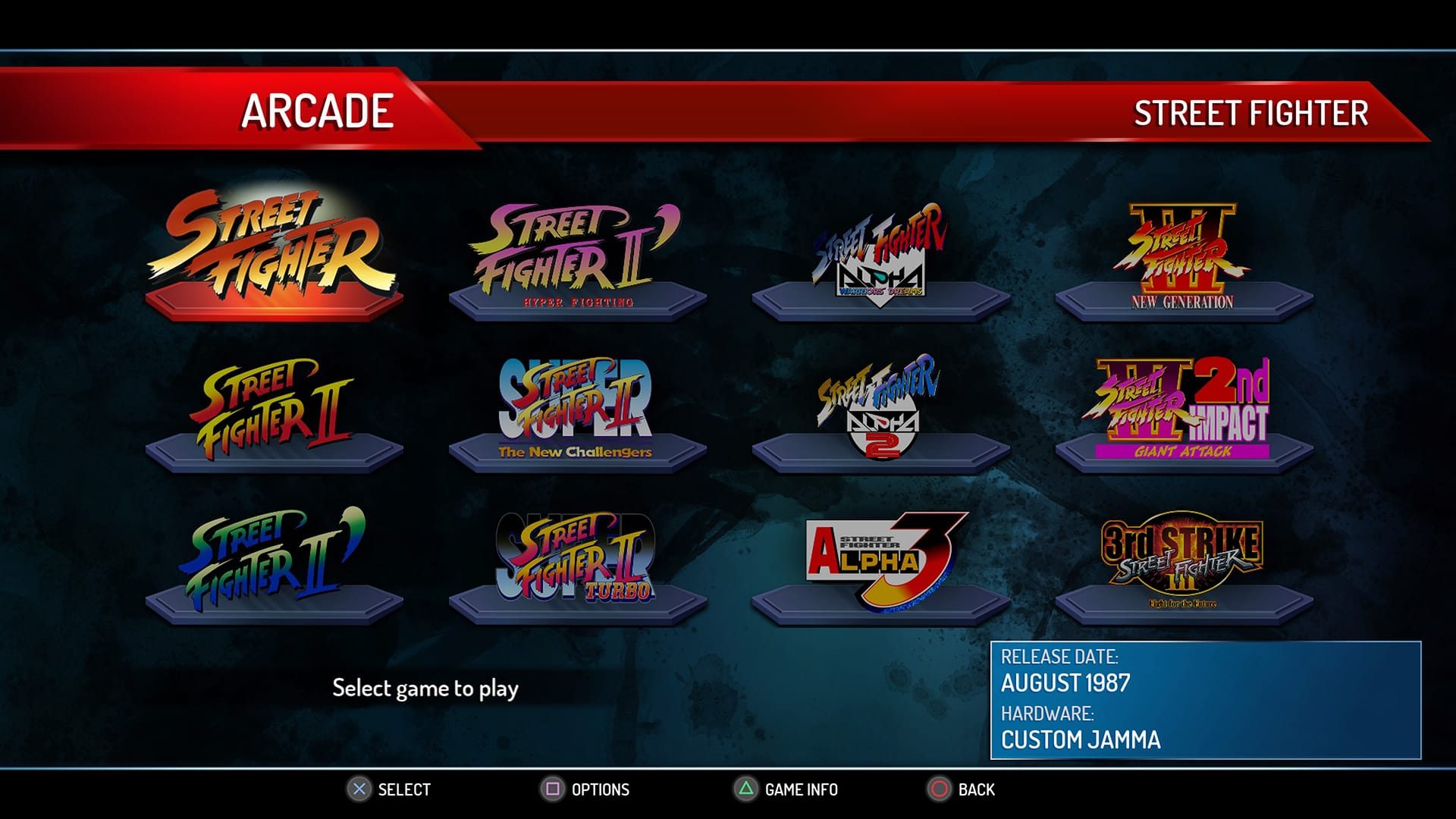 street fighter celebra 35 aniversario sitio web especial sf30 game menu