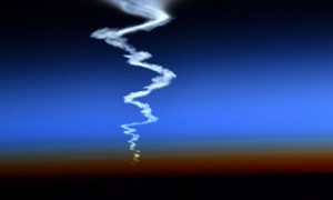 cohete lanzamiento desde el espacio soyuz