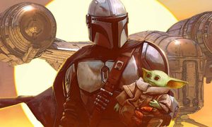 Din Djarin con Baby Yoda