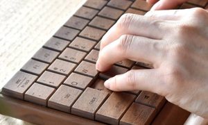 hacoa teclado de madera full ki board wireless