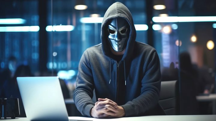 Persona anínima con máscara usando un celular – Cómo saber si tienes un teléfono intervenido (y qué hacer).