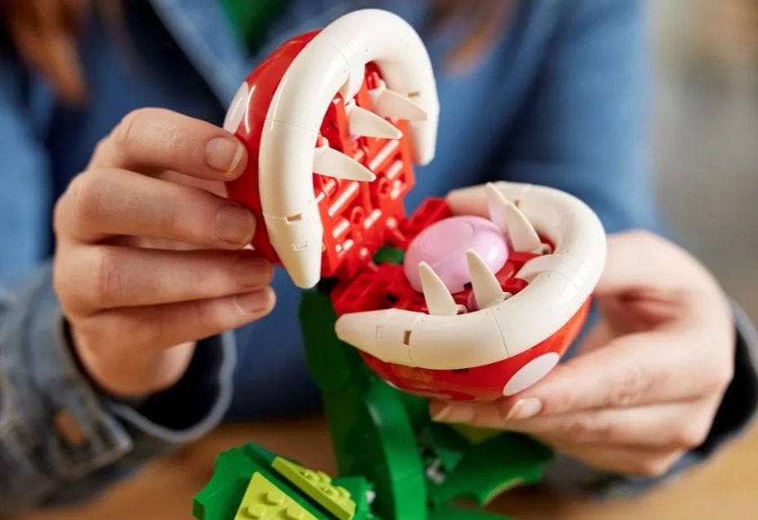 planta piranha super mario bros lego pira a