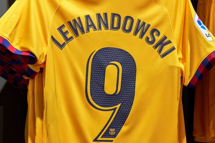 Camiseta de Robert Lewandowski, número 9 del FC Barcelona.