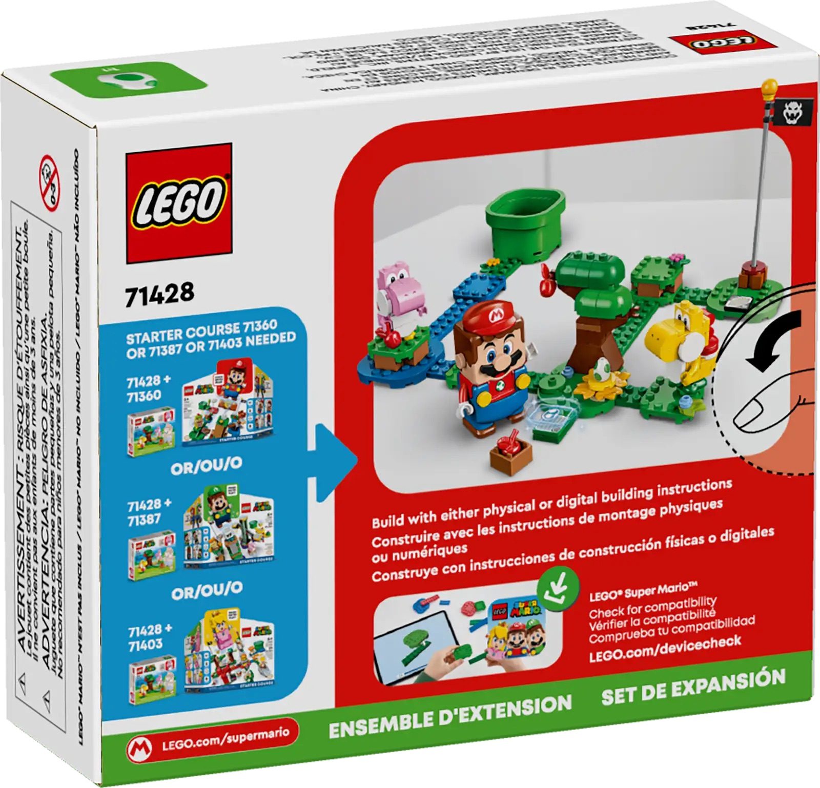 lego actualiza sets super mario bros 2024 71428 yoshis egg cellent forest expansion set box