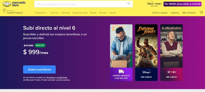 Mercado Libre // Disney+ Star+