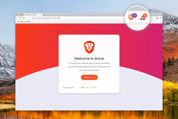 Navegador web Brave.
