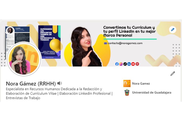 Ejemplo de titular en LinkedIn.