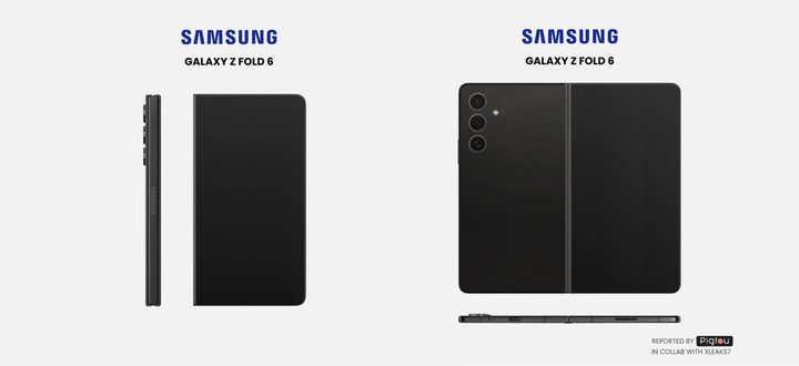Un render del presunto diseño del Galaxy Z Fold 6.