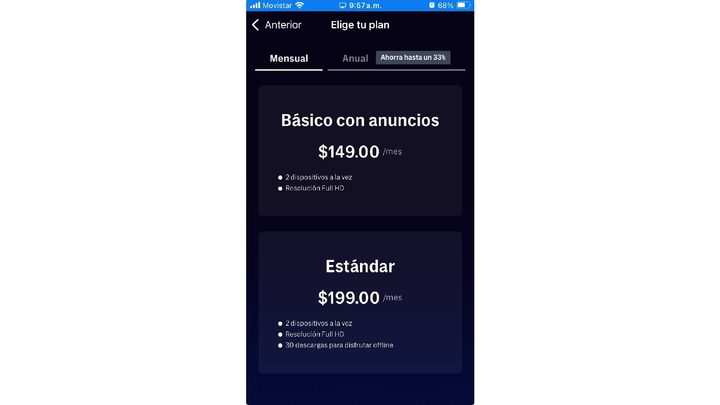 El precio de una suscripción a Max desde un iPhone en México.