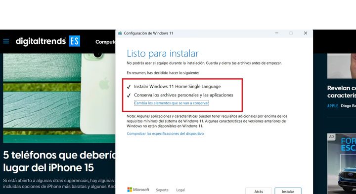Cómo reinstalar Windows 11 sin perder archivos ni programas.