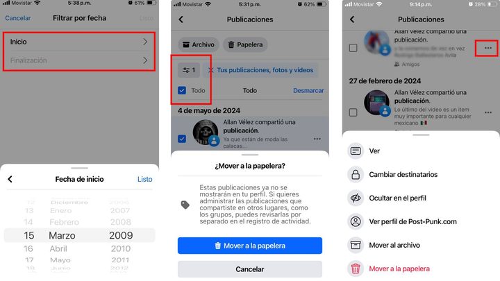 Como borrar todas las publicaciones de una cuenta de Facebook.