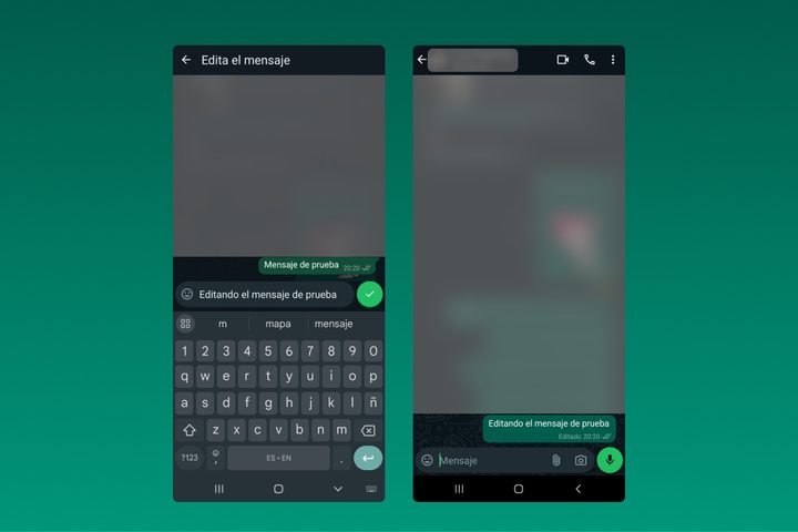 Editar mensaje en WhatsApp.
