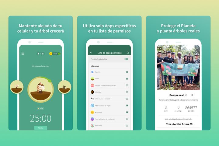 Aplicación móvil Forest.