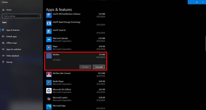 Cómo desinstalar McAfee en Windows 11.