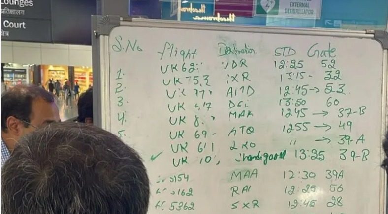 lista servicios afectados apagon mundial aeropuerto india registro vuelos