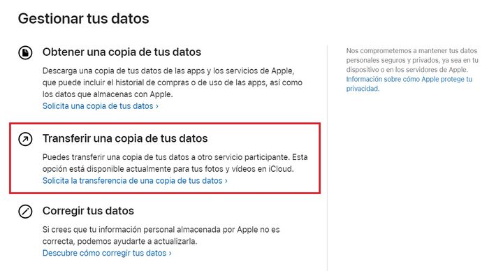 Cómo pasar fotografías de iCloud a Google Fotos.