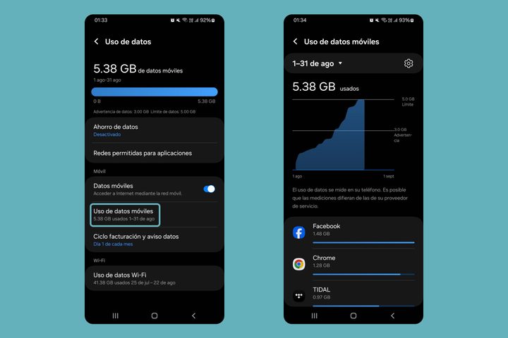 Bloquear datos móviles Android