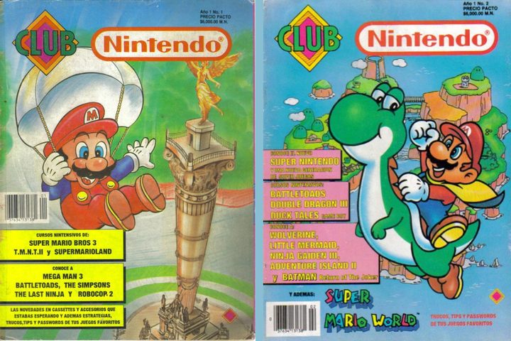 Primera y segunda publicación de la revista Club Nintendo.