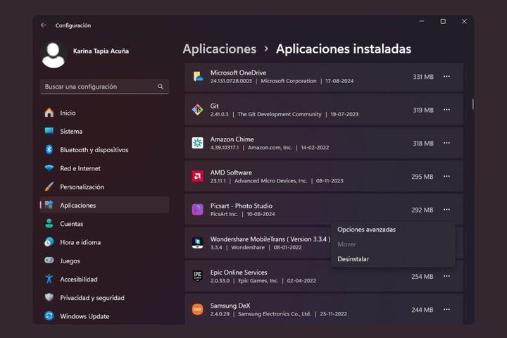 Desinstalar programas Windows