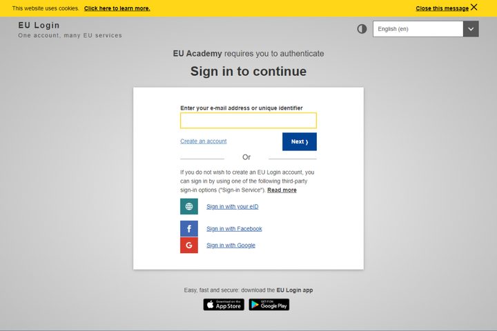 EU Academy Login