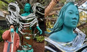 mark zuckerberg estatua gigante esposa priscilla chang